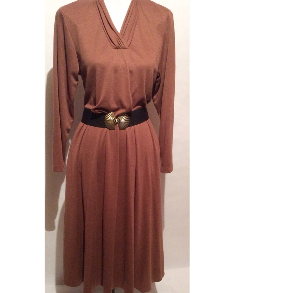 Vintage Brown Long Sleeve Dress